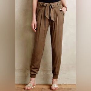 Anthropologie Elevenses Pleated Front Utility Jogger Pants Sz S